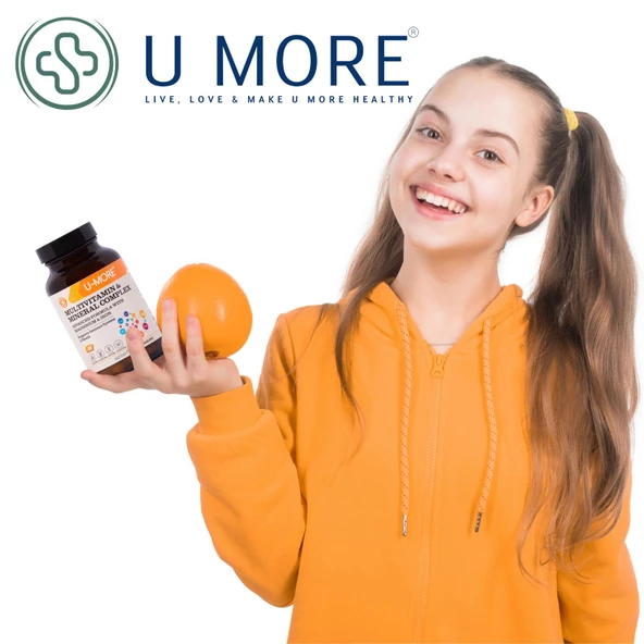U MORE - Multivitamin 60 Tablet - Kalsiyum, Magnezyum, Demir, Çinko - Vegan, Şekersiz, Glutensiz - 5