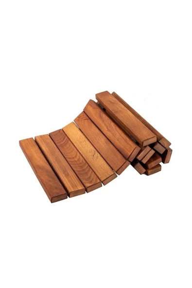 Ahşap Paspas Banyo Paspası Duşakabin Lavabo Kapı Önü Paspas 68x40 cm Büyük Boy - 3