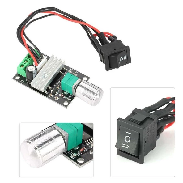 DC 6-24V 3A 80W Çift Yönlü PWM Motor Hız Kontrol Devresi - 6
