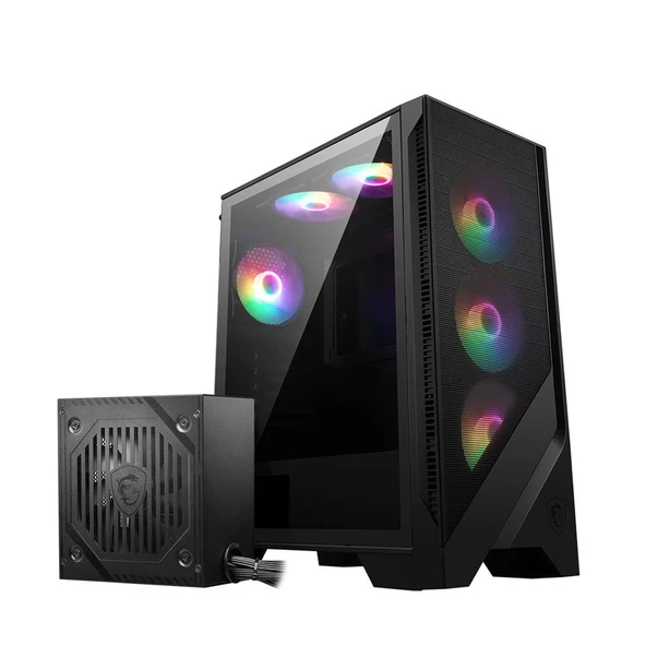 MSI MAG FORGE 120A B65 6x120mm Rainbow Fanlı 650W Bronze PSU Temperli Camlı ATX Bilgisayar Kasası