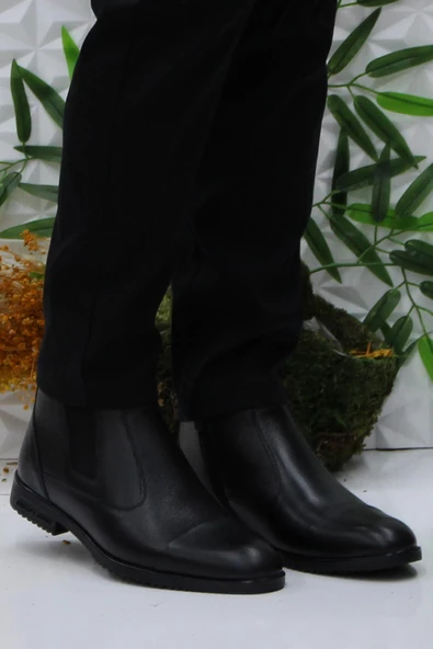 Pierre Cardin 11925251 Siyah Orijinal Ürün Fermuarlı Hakiki Deri Erkek Bot - Resim 2