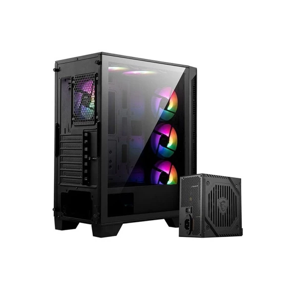 MSI MAG FORGE 120A B65 6x120mm Rainbow Fanlı 650W Bronze PSU Temperli Camlı ATX Bilgisayar Kasası - 4