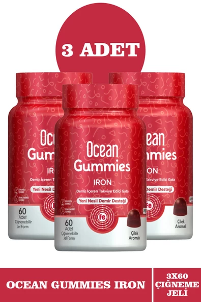 Ocean Gummies İron 60 Çiğneme Formu 3 Adet