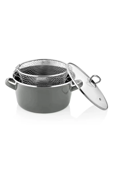 Nishev.com Evini Sev Milano Kızartma Tenceresi Antrasit Gri 22 cm 4,5 lt - 2
