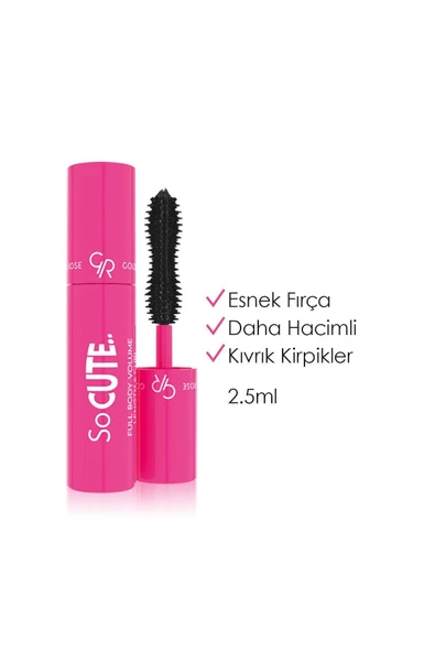 GOLDEN ROSE So Cute Full Body Volume Length & Curl Mascara - Black - Mini Maskara - 8691190965853 - 2