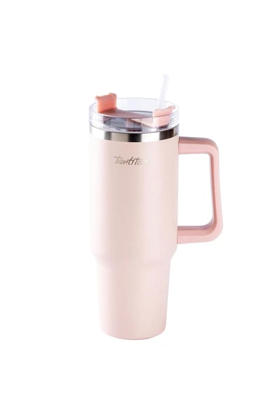 Tantitoni MOVE PEMBE PASLANMAZ ÇELİK PİPETLİ TERMOS BARDAK 1.2L ürün görseli 1