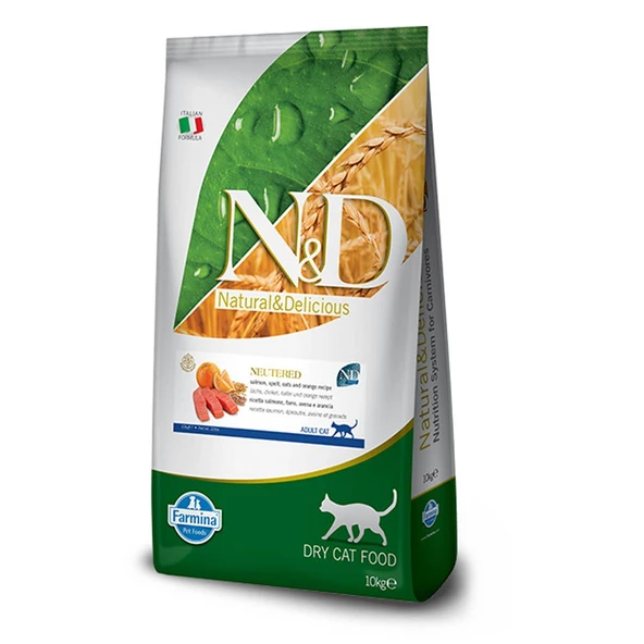 N&D Az Tahıllı Okyanus Somon Balıklı Kısırlaştırılmış Kedi Maması 10 KG - 3