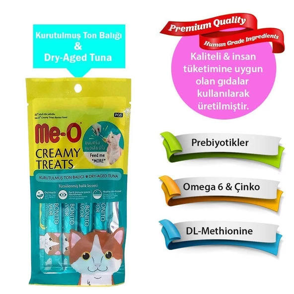 Me-o Kremalı Kurutulmuş Ton Balıklı Kedi Sıvı Ödül Maması 4x15 Gr - Resim 2