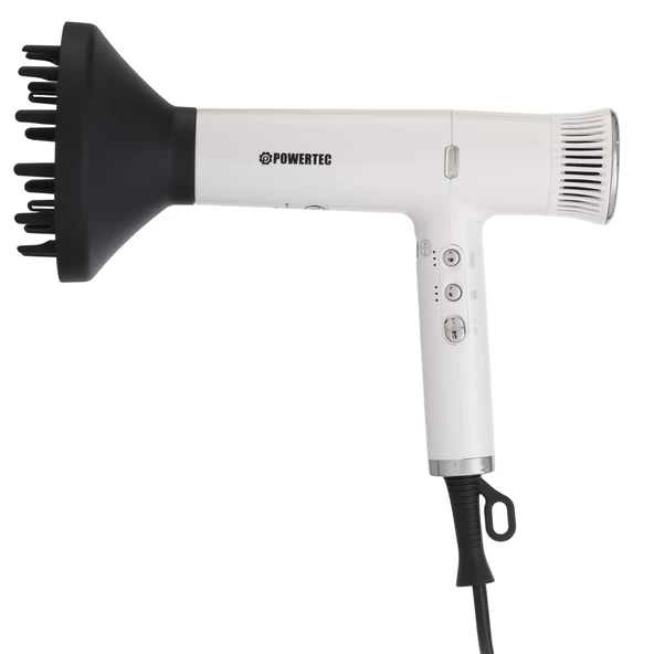 Powertec TR-4444 Profesyonel Süperlux Ionıc Fön Makinesi Beyaz