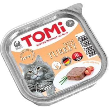 Tomi Kedi Hindili Alüminyum Yaş Mama 100gr (pate) ürün görseli