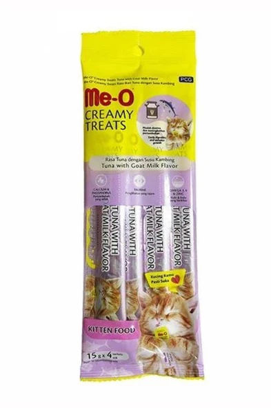 Me-O CreamyTreats Yavru Ton Balığı Keçi Sütlü Jel Mama 15gr x 4
