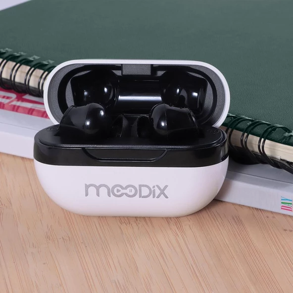 Moodix KI23K50 Bluetooth Kulakiçi Kulaklık Beyaz-Siyah ANC Aktif Gürültü Engelleyicili ipx4 Suya Dayanıklı - 6