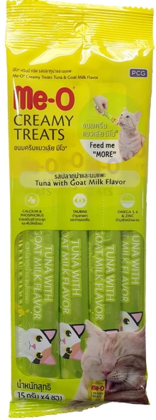 Me-O CreamyTreats Ton Balığı Keçi Sütlü Jel Mama 15gr x 4
