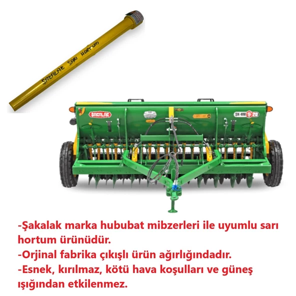 Şakalak Hububat Mibzeri Gübre ve Tohum Sarı Hortum-6 Adet - 2
