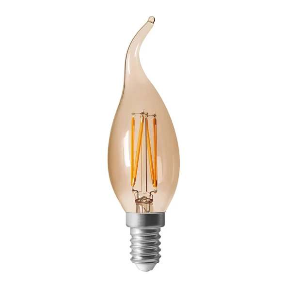 LED Kıvrık Buji Rustik Ampul - 4W Amber - Cata CT-4281