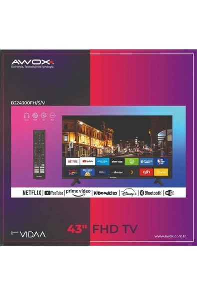 Awox B234300 Full HD 43" 109 Ekran Uydu Alıcılı Smart LED TV - 2