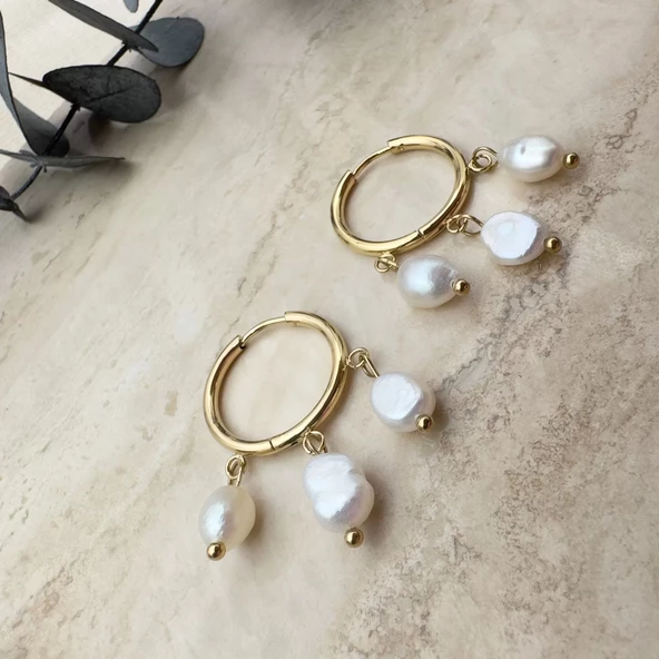 İnci Sallantılı Küpe - 5