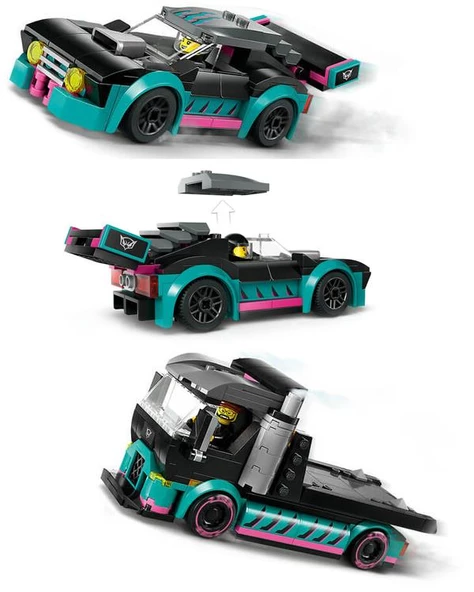 Lego City Yarış Arabası ve Araba Taşıyıcı Kamyon 60406 - 3