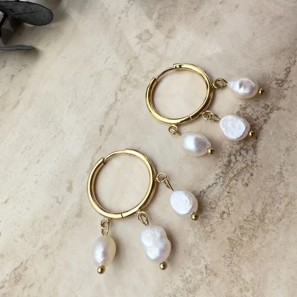 İnci Sallantılı Küpe - 3