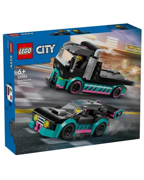 Lego City Yarış Arabası ve Araba Taşıyıcı Kamyon 60406