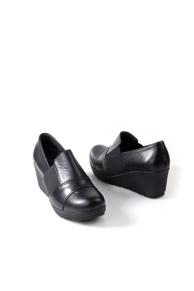 Papuçcity Ahd 5035 Hakiki Deri Dolgu Topuk Kadın Günlük Ayakkabı - 5