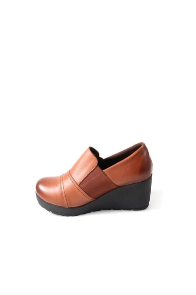 Papuçcity Ahd 5035 Hakiki Deri Dolgu Topuk Kadın Günlük Ayakkabı - 9