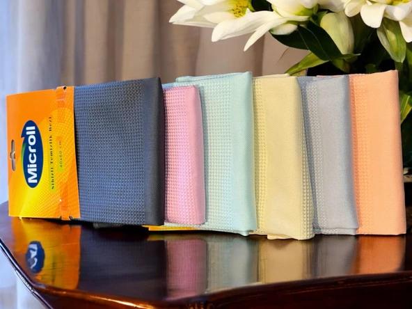 Microll Mikrofiber Sihirli Temizlik Bezi 6 Adet | Cam,Ayna,Mutfak,Banyo,Araç, Çok Amaçlı Temizlik Bezi (60 x 40 cm) - 3