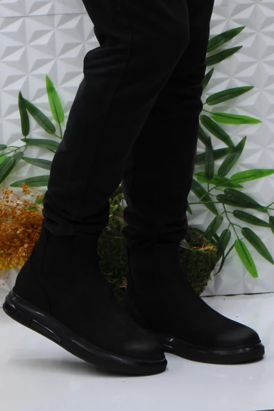 Hammer Jack 24895 Siyah Nubuk Orijinal Ürün Hakiki Deri Chelsea Erkek Bot - Resim 2