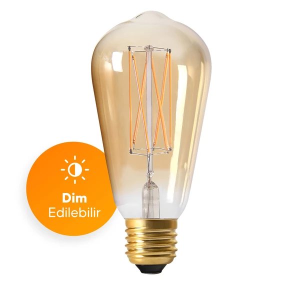 Dimmerli LED Rustik Ampul - 6W Amber - Cata CT-4313