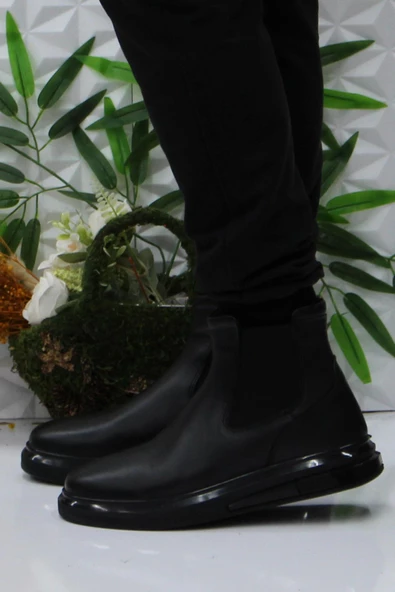 Hammer Jack 24895 Siyah Cilt Orijinal Ürün Hakiki Deri Chelsea Erkek Bot - Resim 3