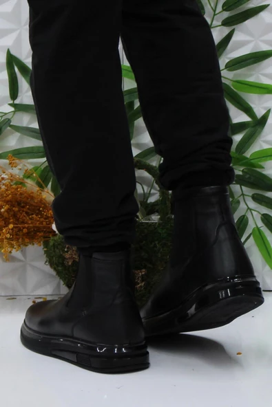 Hammer Jack 24895 Siyah Cilt Orijinal Ürün Hakiki Deri Chelsea Erkek Bot - Resim 4