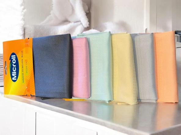 Microll Mikrofiber Sihirli Temizlik Bezi 6 Adet | Cam,Ayna,Mutfak,Banyo,Araç, Çok Amaçlı Temizlik Bezi (60 x 40 cm) - 12