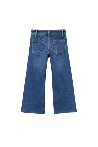 Geniş Paça Kız Çocuk Kot Pantolon - 3