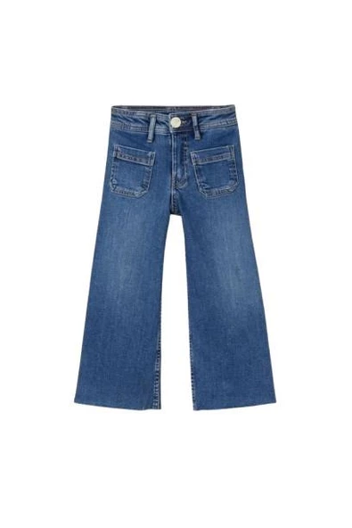 Geniş Paça Kız Çocuk Kot Pantolon - 2