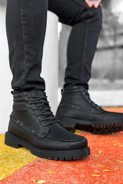 Big King Siyah Retro Erkek Klasik Bot - Resim 2