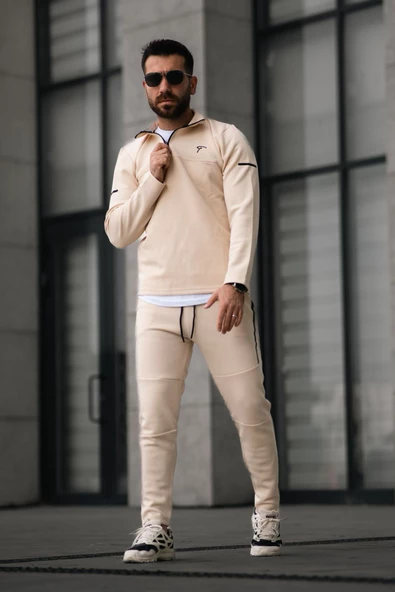 Erkek Scuba Eşofman Takımı Bej - 2