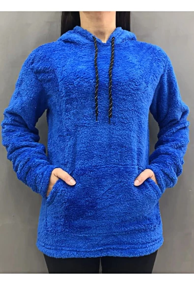 ixir Kadın Peluş Sweatshirt Açık Mavi - 2