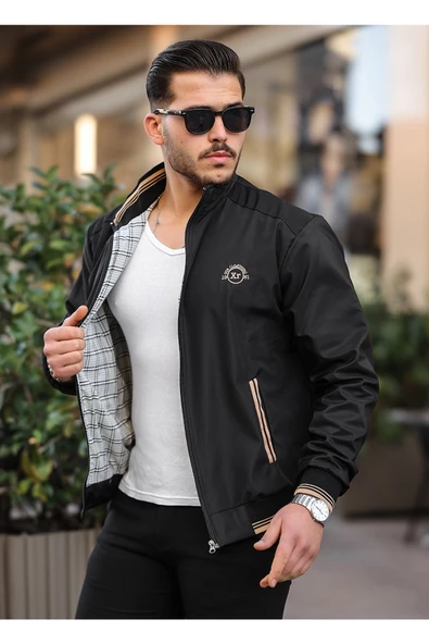 Mevsimlik Erkek Mont & Ceket Nakış Armalı Siyah - 2