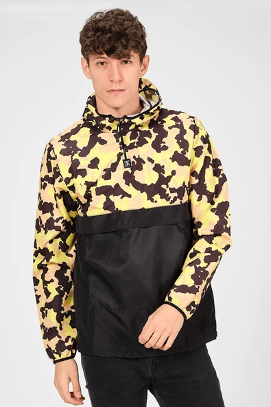 Kanguru Cepli Yağmurluk Sarı Siyah Kamuflaj - 3