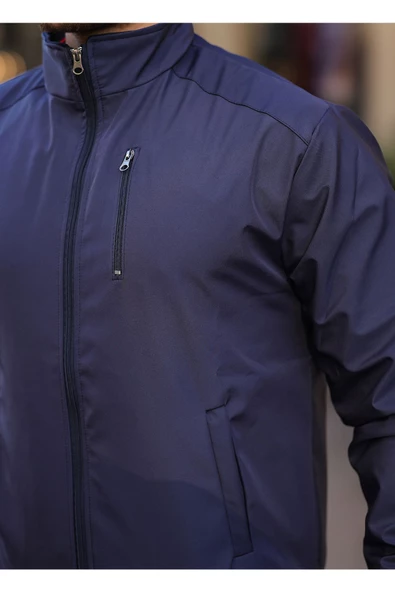 Mevsimlik Erkek Mont & Ceket Klasik Fermuarlı Lacivert - 4