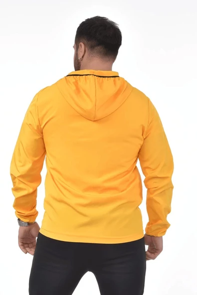 İxir Kanguru Cepli Yağmurluk Sarı Düz - 3