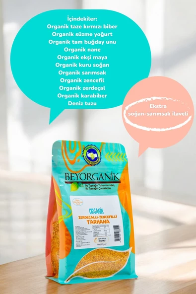 Organik Zerdeçallı-Zencefilli Tarhana 300gr (EKSTRA SOĞAN-SARIMSAK İLAVELİ) - 3