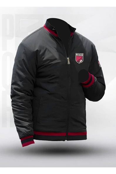 Sportif Armalı Mevsimlik Erkek Mont & Ceket Siyah - 4