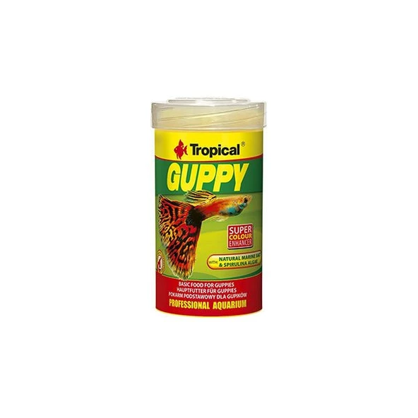 Tropical Guppy Lepistes Balıkları için Pul Balık Yemi 250 Ml 50 Gr