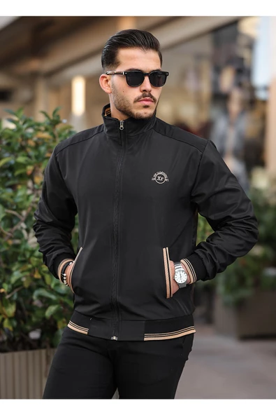 Mevsimlik Erkek Mont & Ceket Nakış Armalı Siyah - 3