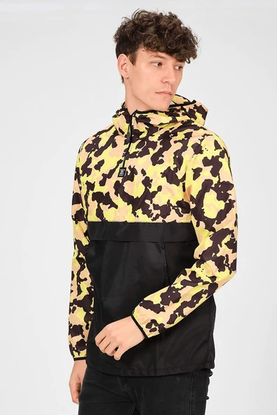 Kanguru Cepli Yağmurluk Sarı Siyah Kamuflaj - 2