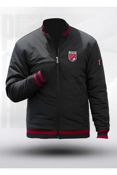 Sportif Armalı Mevsimlik Erkek Mont & Ceket Siyah - 3