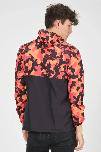 İxir Kanguru Cepli Yağmurluk Kırmızı Siyah Kamuflaj - 5