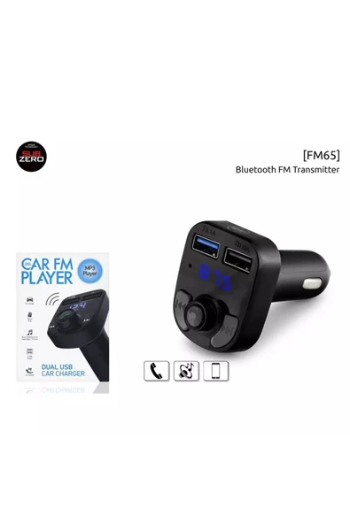 Subzero Bluetooth/USB  Uyumlu  FM Transmitter FM65 Siyah