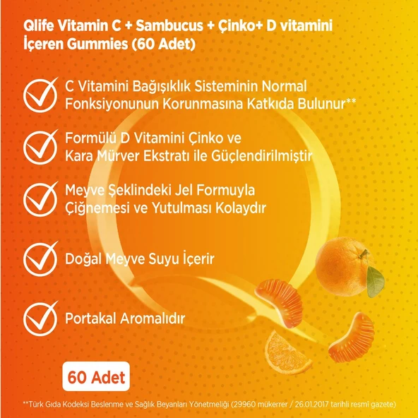 Vitamin C Sambucus Gummies 60 Çiğnenebilir Tablet - 6